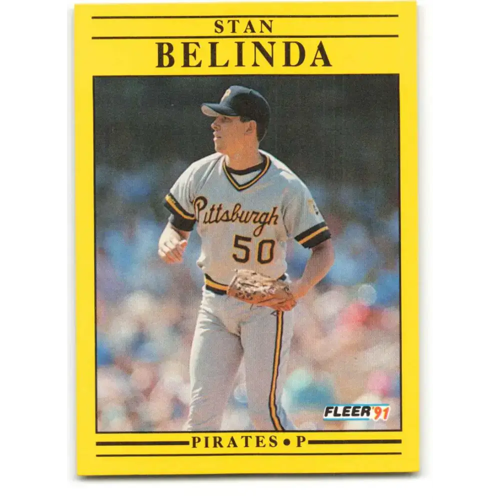 1991 Fleer #30 Stan Belinda NM-MT Pittsburgh Pirates Baseball Card - Baseball Card Single