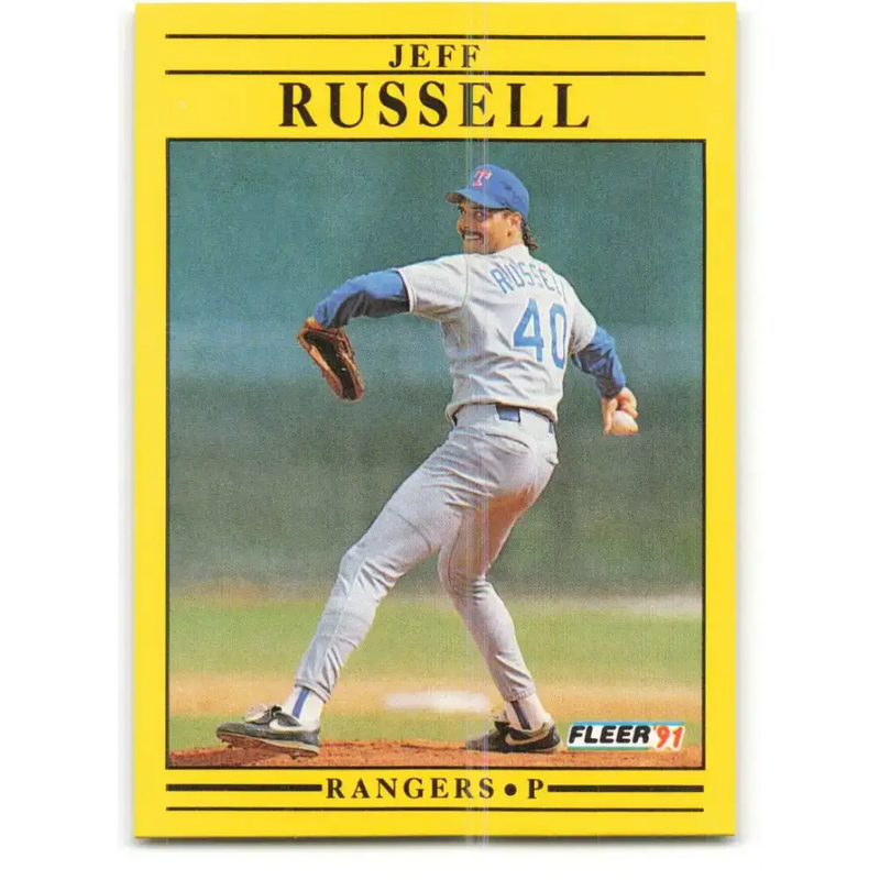 1991 Fleer #300 Jeff Russell NM-MT Texas Rangers Baseball Card - Baseball Card Single