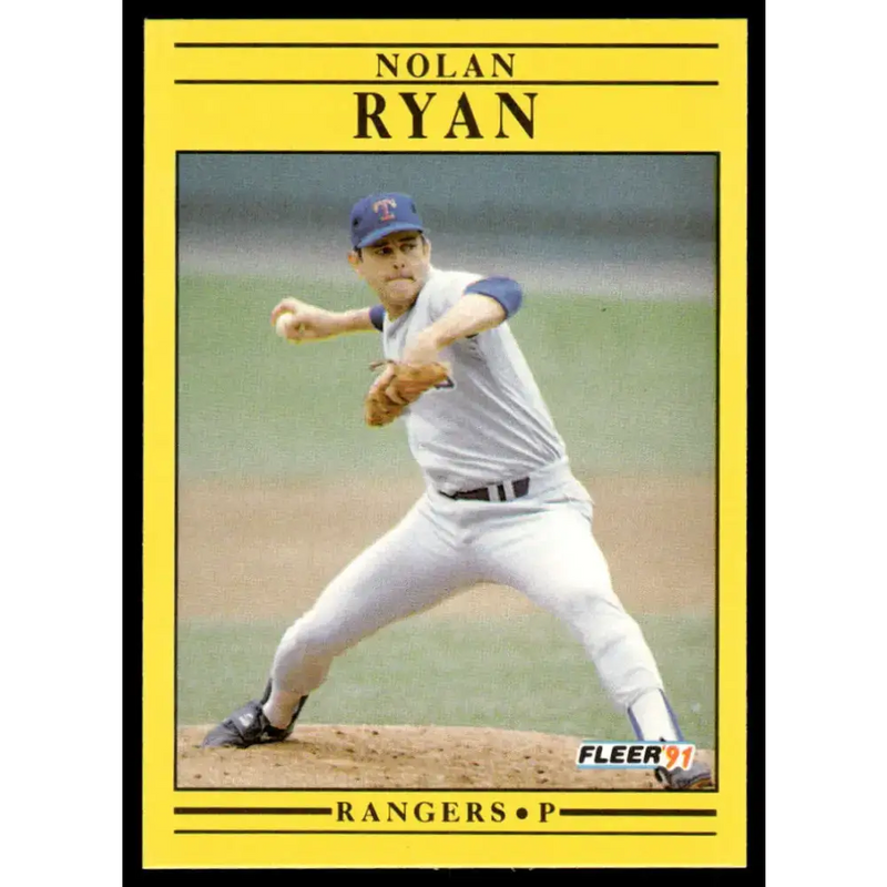 1991 Fleer #302 Nolan Ryan EX/NM Texas Rangers Baseball Card - Baseball Card Single