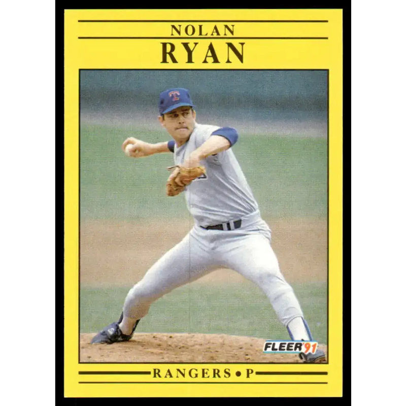 1991 Fleer #302 Nolan Ryan EX/NM Texas Rangers Baseball Card - Baseball Card Single