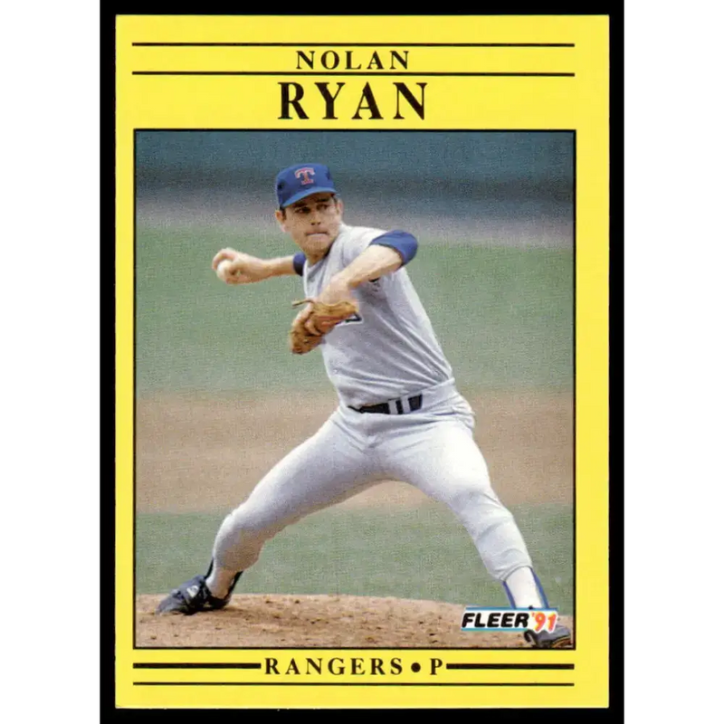 1991 Fleer #302 Nolan Ryan EX/NM Texas Rangers Baseball Card - Baseball Card Single