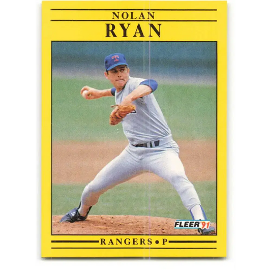 1991 Fleer #302 Nolan Ryan NM-MT Texas Rangers Baseball Card - Baseball Card Single