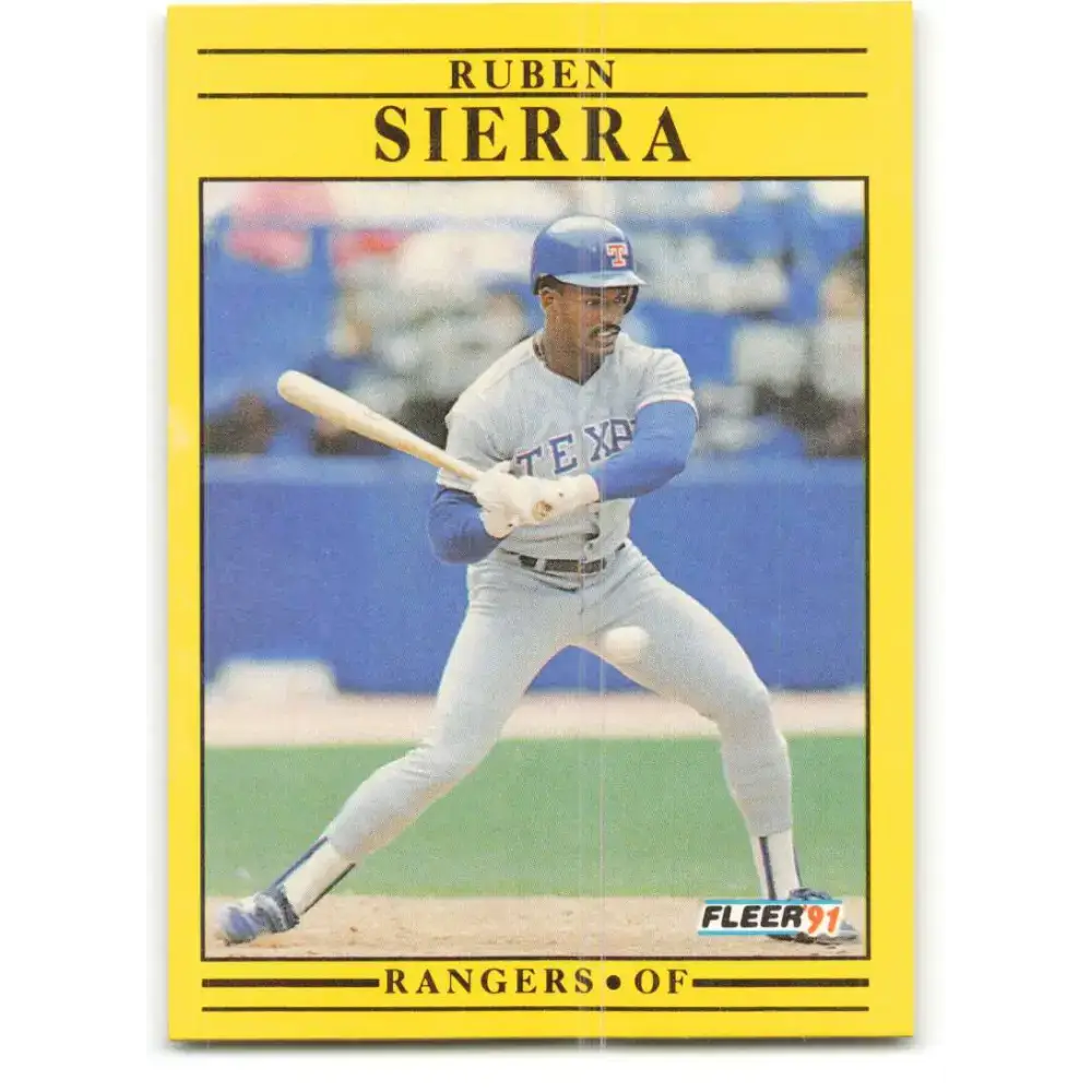 1991 Fleer #303 Ruben Sierra NM-MT Texas Rangers Baseball Card - Baseball Card Single