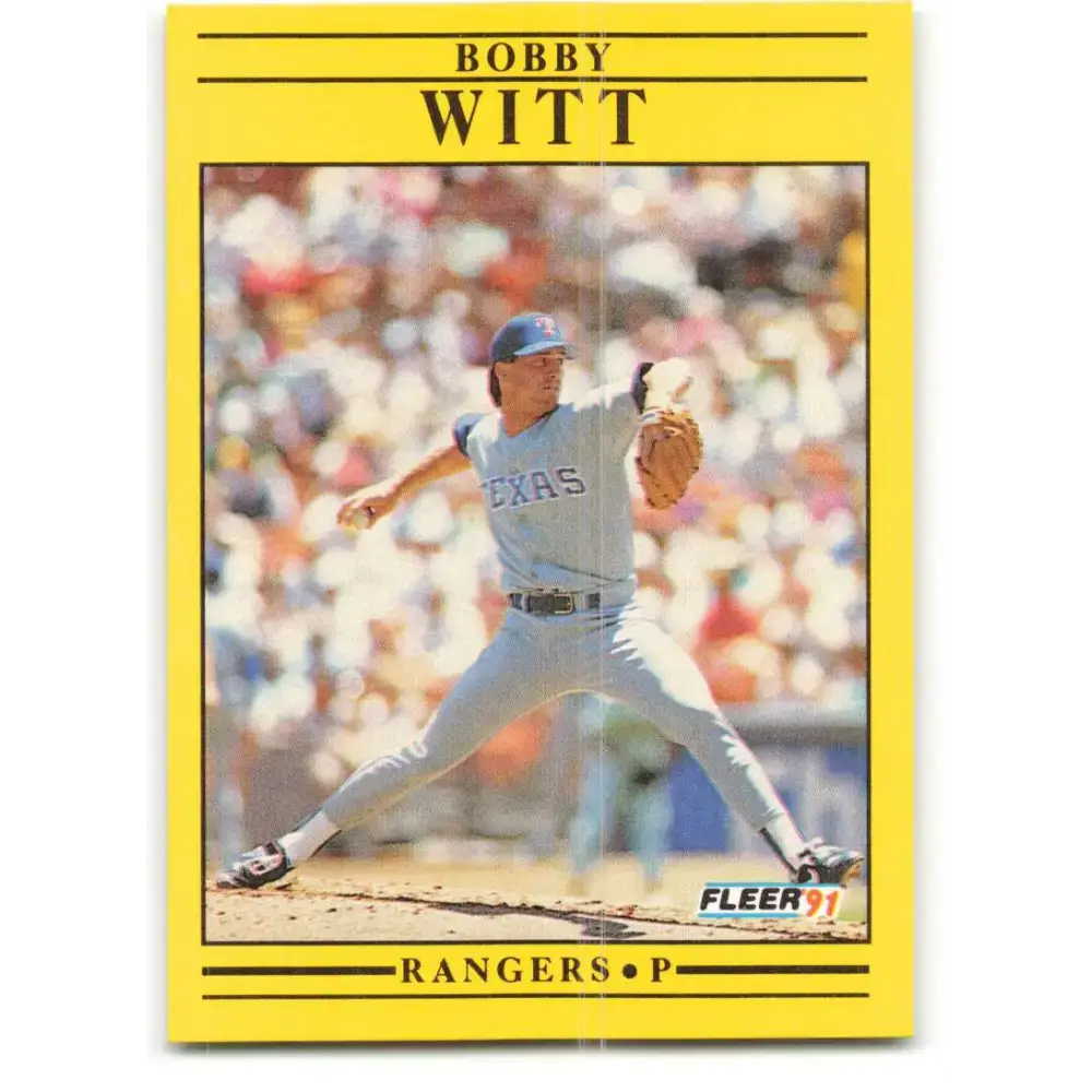 1991 Fleer #304 Bobby Witt NM-MT Texas Rangers Baseball Card - Baseball Card Single