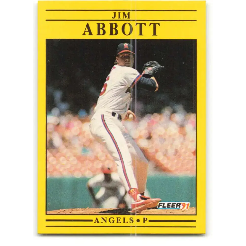 1991 Fleer #305 Jim Abbott NM-MT California Angels Baseball Card - Baseball Card Single