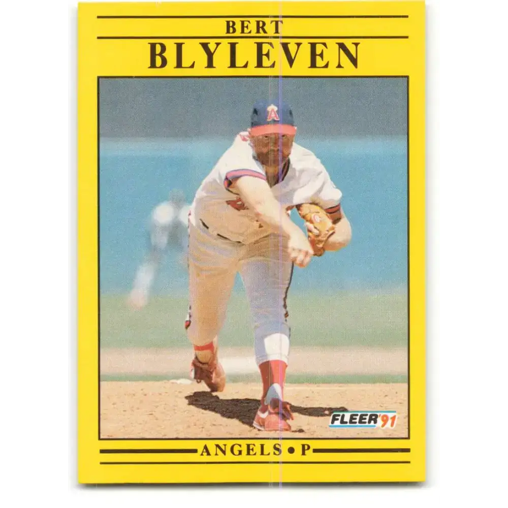 1991 Fleer #308 Bert Blyleven NM-MT California Angels Baseball Card - Baseball Card Single
