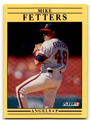 1991 Fleer Mike Fetters California Angels baseball card with original gloss image