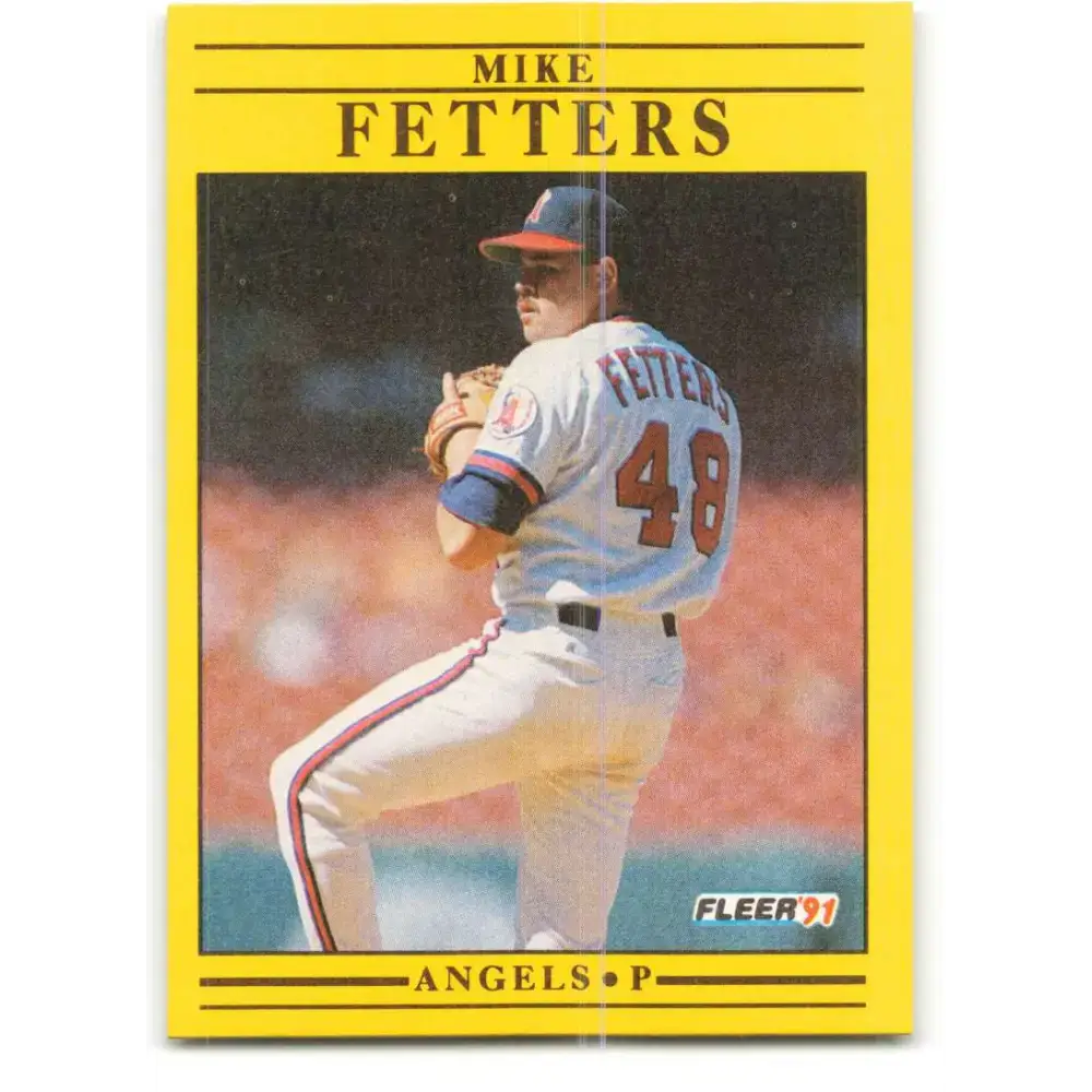 1991 Fleer #312 Mike Fetters NM-MT California Angels Baseball Card - Baseball Card Single