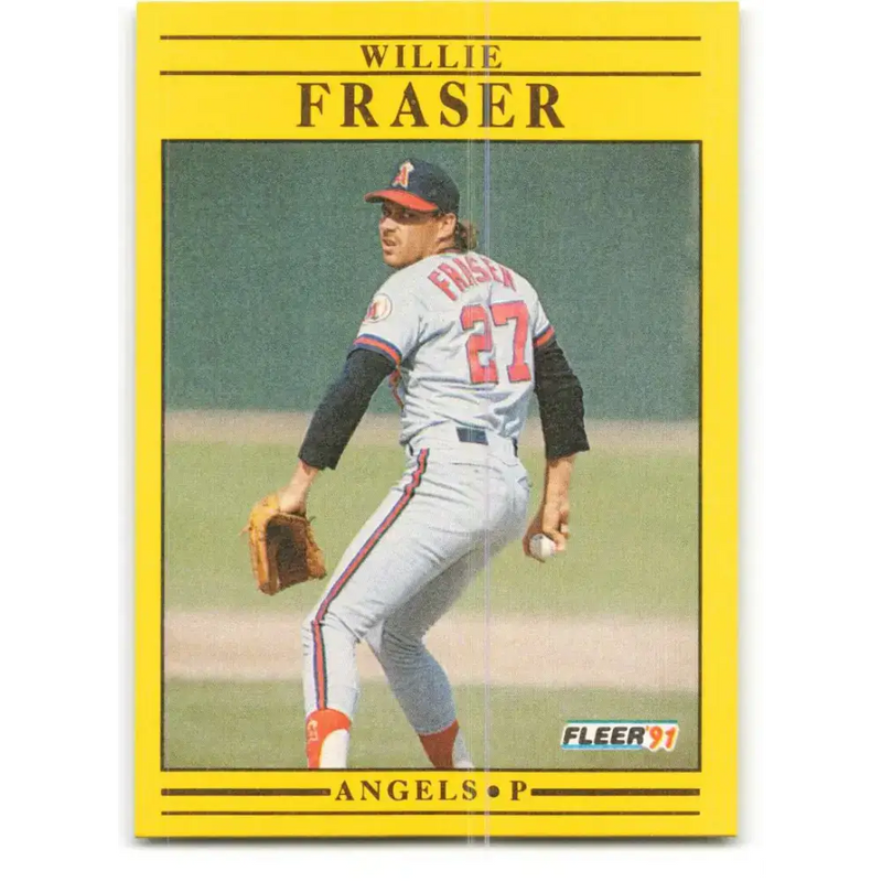 1991 Fleer #314 Willie Fraser NM-MT California Angels Baseball Card - Baseball Card Single