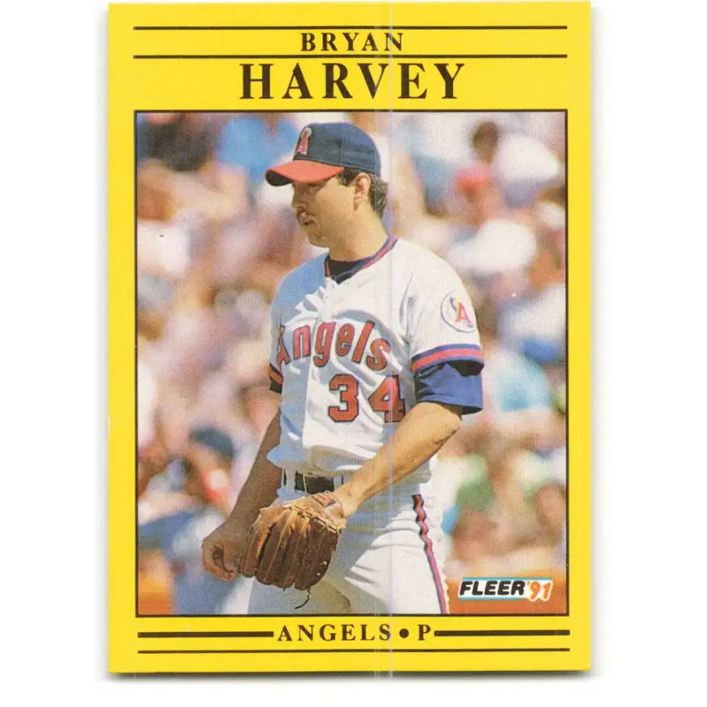 1991 Fleer #315 Bryan Harvey NM-MT California Angels Baseball Card - Baseball Card Single