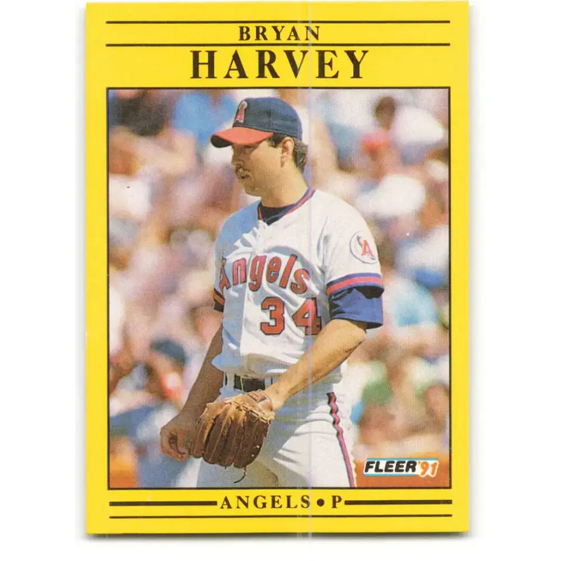 1991 Fleer #315 Bryan Harvey NM-MT California Angels Baseball Card - Baseball Card Single