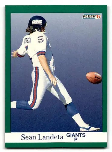 1991 Fleer #315 Sean Landeta New York Giants Football Cards NM Near ID:60505 - Football Card Single