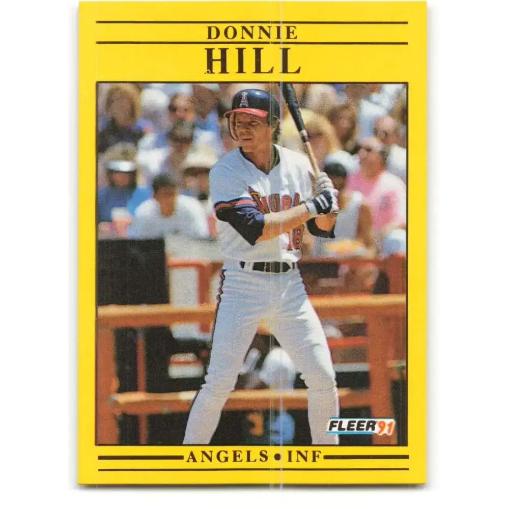 1991 Fleer #316 Donnie Hill NM-MT California Angels Baseball Card - Baseball Card Single