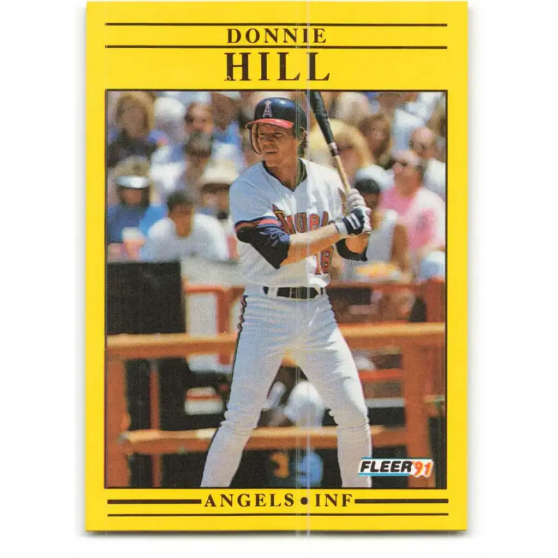 1991 Fleer #316 Donnie Hill NM-MT California Angels Baseball Card - Baseball Card Single