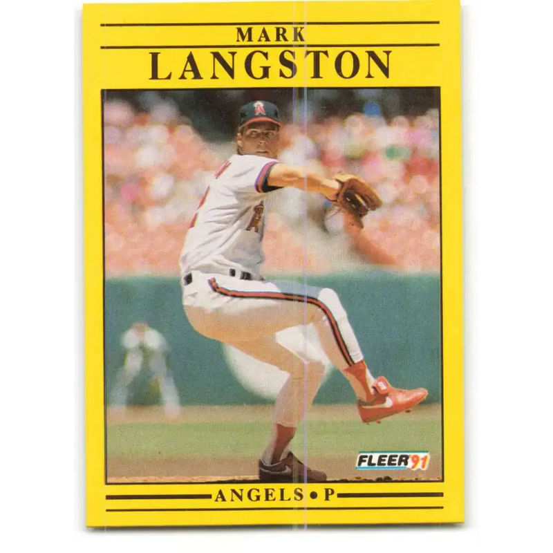 1991 Fleer #318 Mark Langston NM-MT California Angels Baseball Card - Baseball Card Single