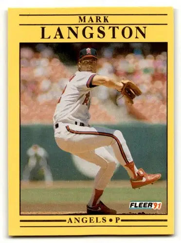 Original gloss 1991 Fleer Mark Langston California Angels baseball card front view