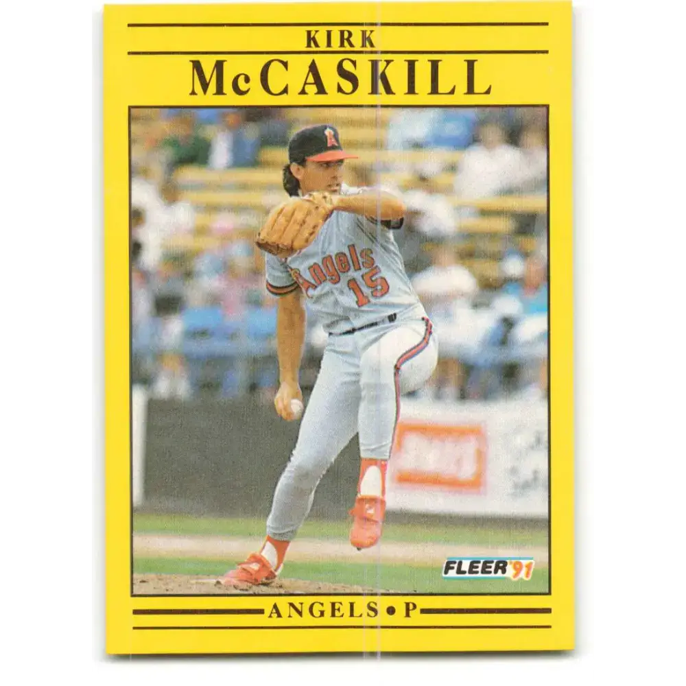 1991 Fleer #319 Kirk McCaskill NM-MT California Angels Baseball Card - Baseball Card Single