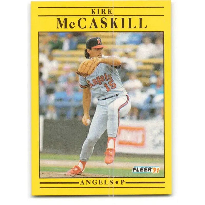 1991 Fleer #319 Kirk McCaskill NM-MT California Angels Baseball Card - Baseball Card Single