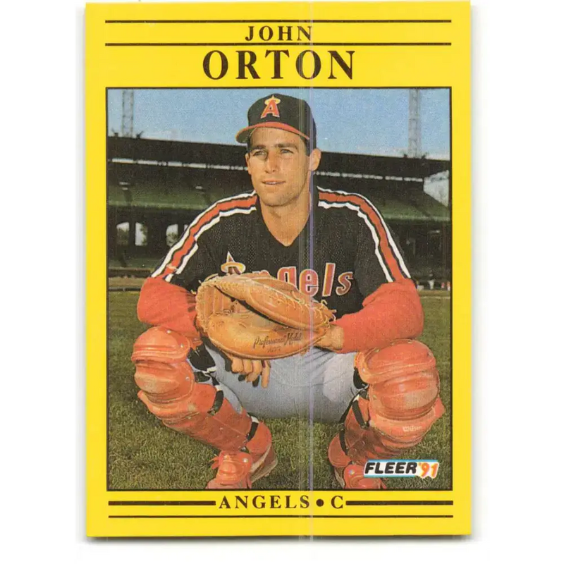 1991 Fleer #320 John Orton NM-MT California Angels Baseball Card - Baseball Card Single
