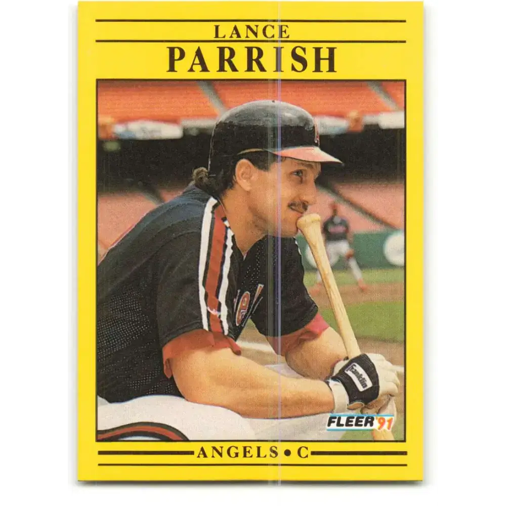 1991 Fleer #321 Lance Parrish NM-MT California Angels Baseball Card - Baseball Card Single