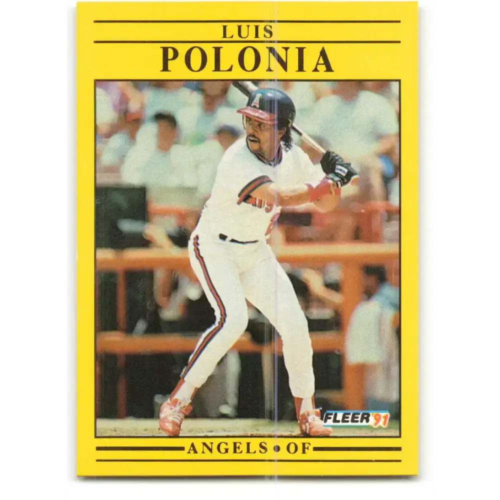 1991 Fleer #322 Luis Polonia NM-MT California Angels Baseball Card - Baseball Card Single