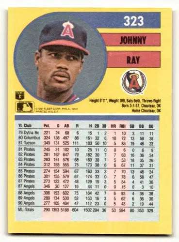 1991 Fleer #323a Johnny Ray Wax/Cello Pack version: First stat grouping ID:58086 - Baseball Card Single