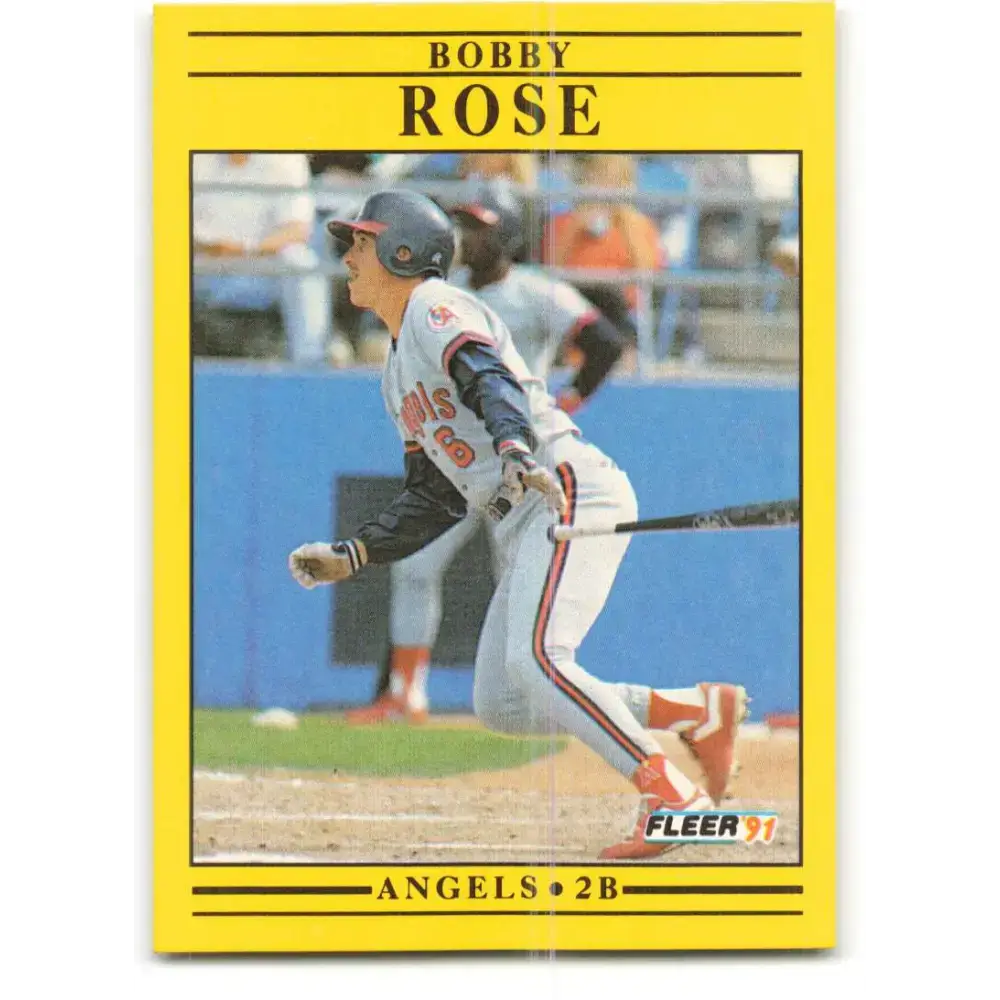 1991 Fleer #324 Bobby Rose NM-MT California Angels Baseball Card - Baseball Card Single