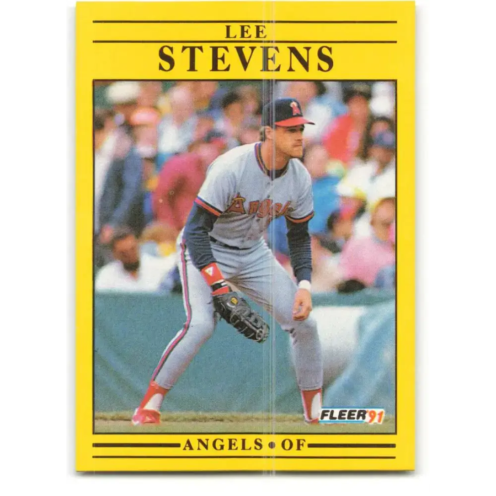 1991 Fleer #327 Lee Stevens NM-MT California Angels Baseball Card - Baseball Card Single