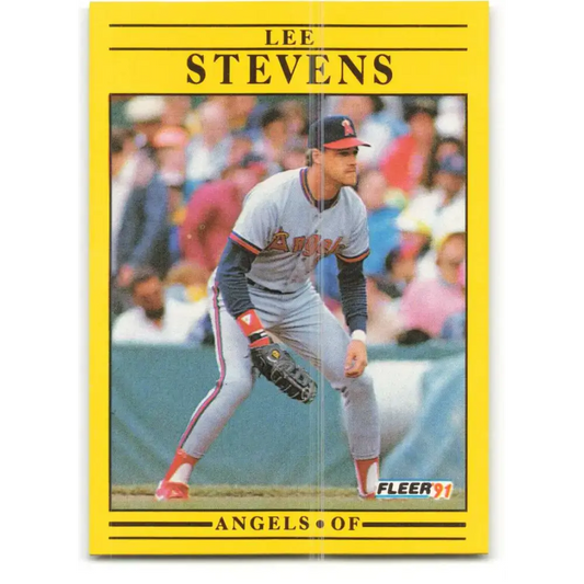 1991 Fleer #327 Lee Stevens NM-MT California Angels Baseball Card - Baseball Card Single