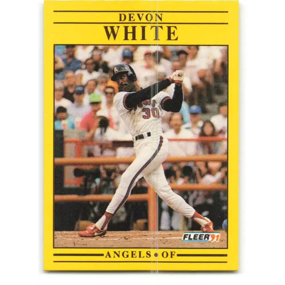1991 Fleer #328 Devon White NM-MT California Angels Baseball Card - Baseball Card Single