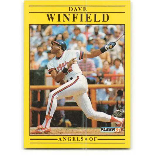 1991 Fleer #329 Dave Winfield NM-MT California Angels Baseball Card - Baseball Card Single