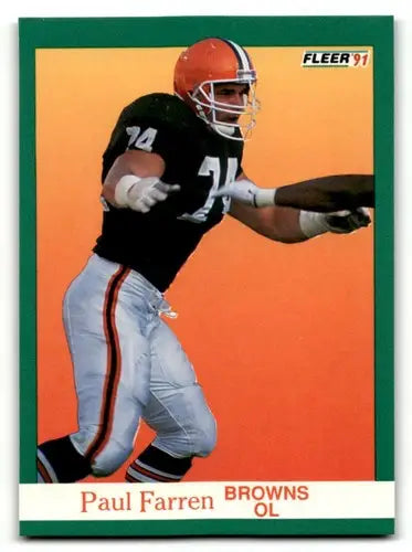 1991 Fleer #33 Paul Farren Cleveland Browns Football Cards NM Near M ID:60486 - Football Card Single