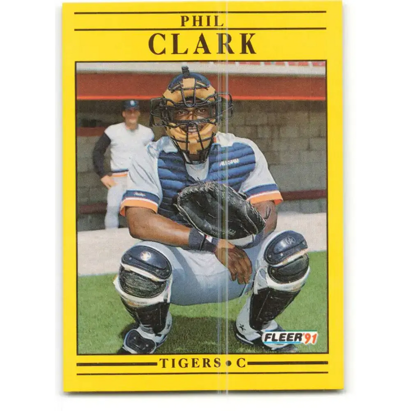 1991 Fleer #332 Phil Clark NM-MT RC Rookie Detroit Tigers Baseball Card - Baseball Card Single
