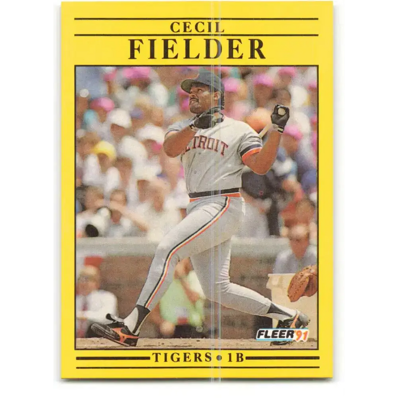1991 Fleer #335 Cecil Fielder NM-MT Detroit Tigers Baseball Card - Baseball Card Single