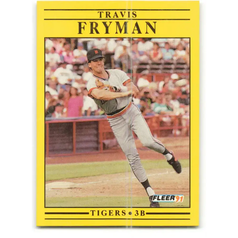 1991 Fleer #336 Travis Fryman NM-MT Detroit Tigers Baseball Card - Baseball Card Single