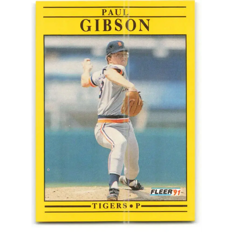 1991 Fleer #337 Paul Gibson NM-MT Detroit Tigers Baseball Card - Baseball Card Single