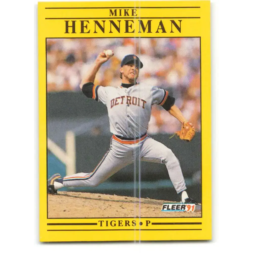 1991 Fleer #340 Mike Henneman NM-MT Detroit Tigers Baseball Card - Baseball Card Single