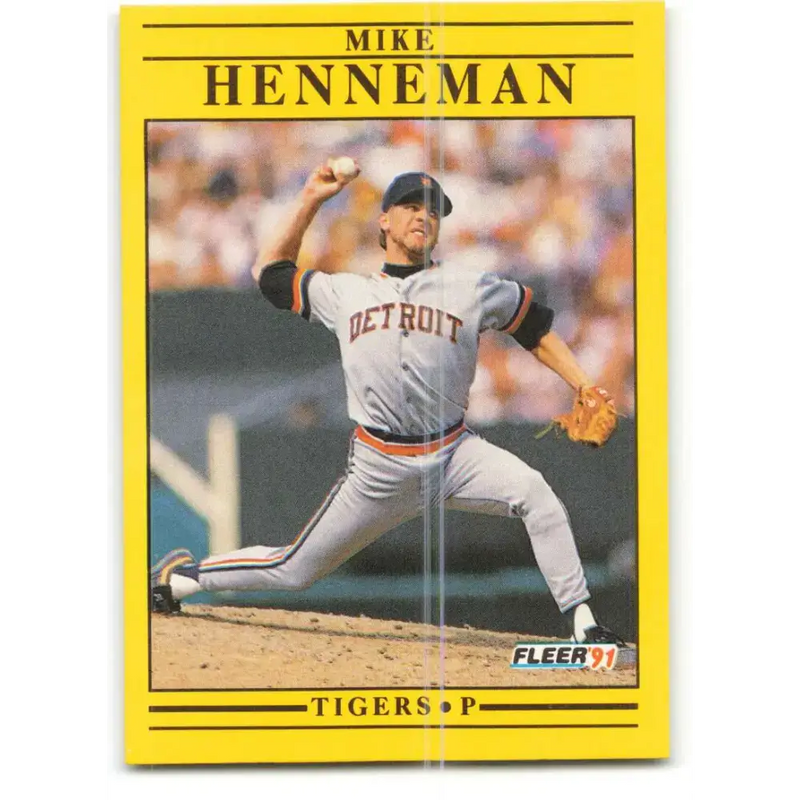 1991 Fleer #340 Mike Henneman NM-MT Detroit Tigers Baseball Card - Baseball Card Single