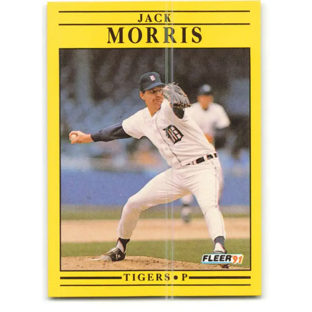 1991 Fleer #343 Jack Morris NM-MT Detroit Tigers Baseball Card - Baseball Card Single