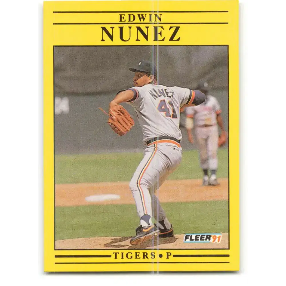 1991 Fleer #345 Edwin Nunez NM-MT Detroit Tigers Baseball Card - Baseball Card Single