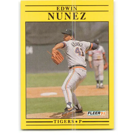 1991 Fleer #345 Edwin Nunez NM-MT Detroit Tigers Baseball Card