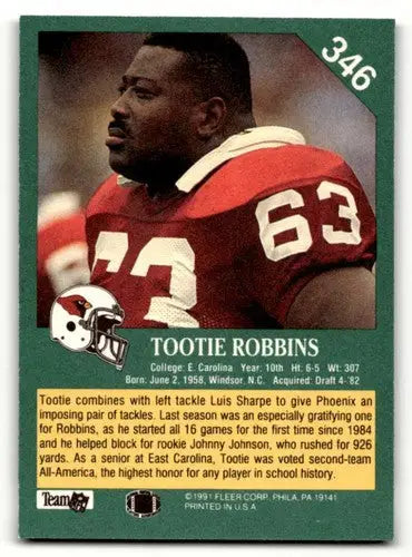 1991 Fleer #346 Tootie Robbins Phoenix Cardinals Football Cards NM N ID:60527 - Football Card Single