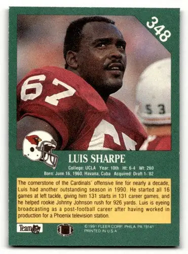 1991 Fleer #348 Luis Sharpe Phoenix Cardinals Football Cards NM Near ID:60515 - Football Card Single