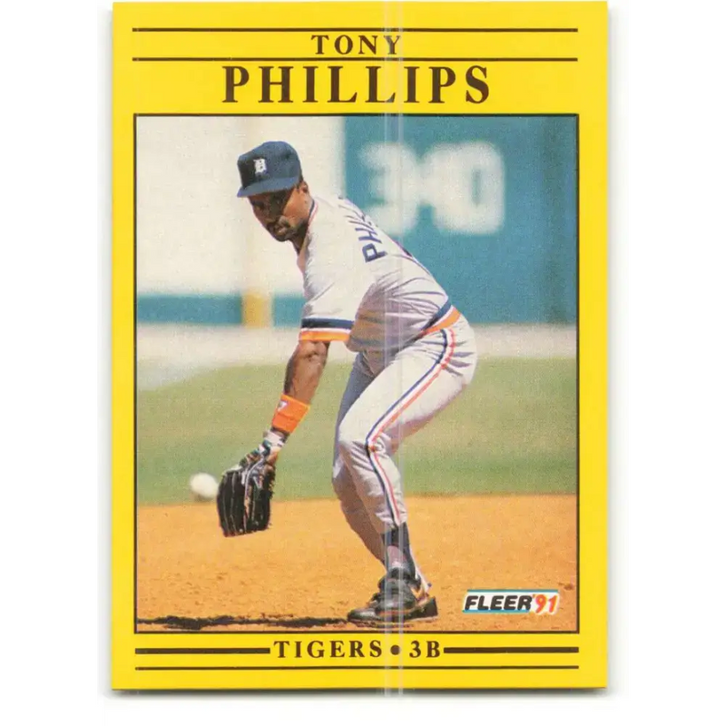 1991 Fleer #348 Tony Phillips NM-MT Detroit Tigers Baseball Card - Baseball Card Single