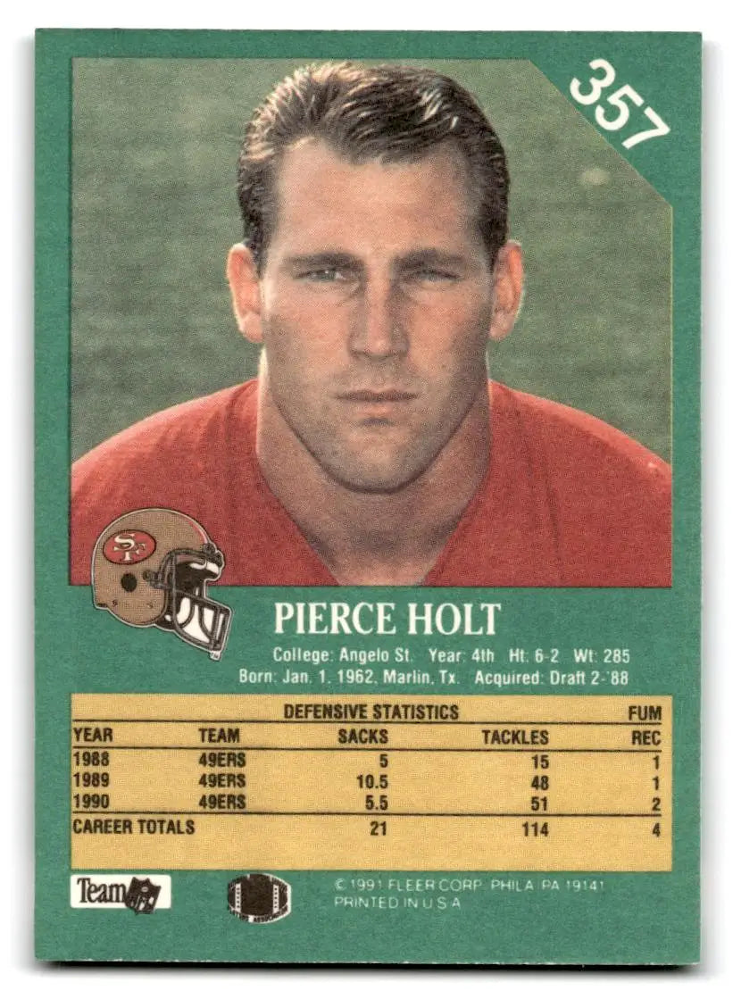 1991 Fleer #357 Pierce Holt - Football Card Single