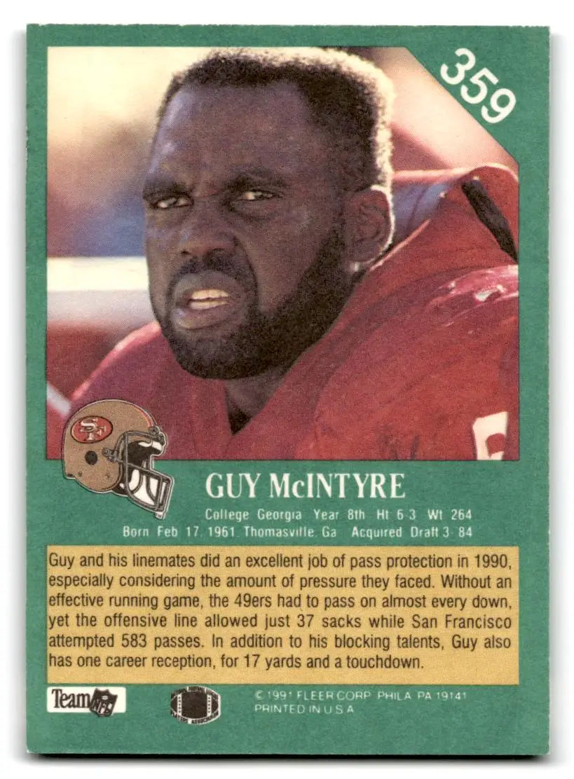 1991 Fleer #359 Guy McIntyre - Football Card Single