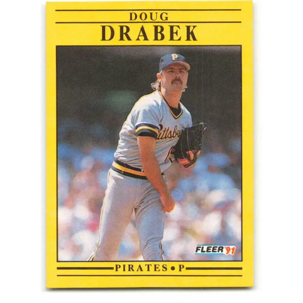 1991 Fleer #36 Doug Drabek NM-MT Pittsburgh Pirates Baseball Card - Baseball Card Single