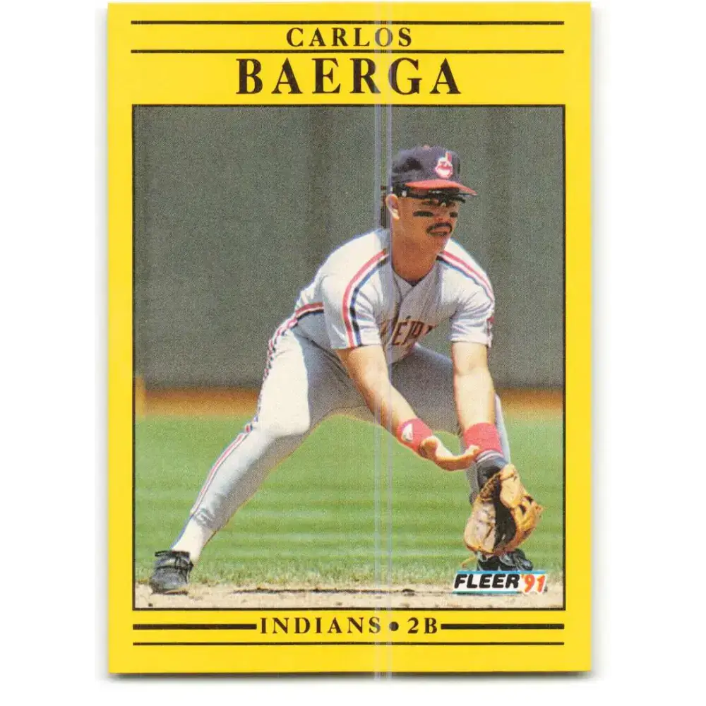 1991 Fleer #360 Carlos Baerga NM-MT Cleveland Indians Baseball Card - Baseball Card Single