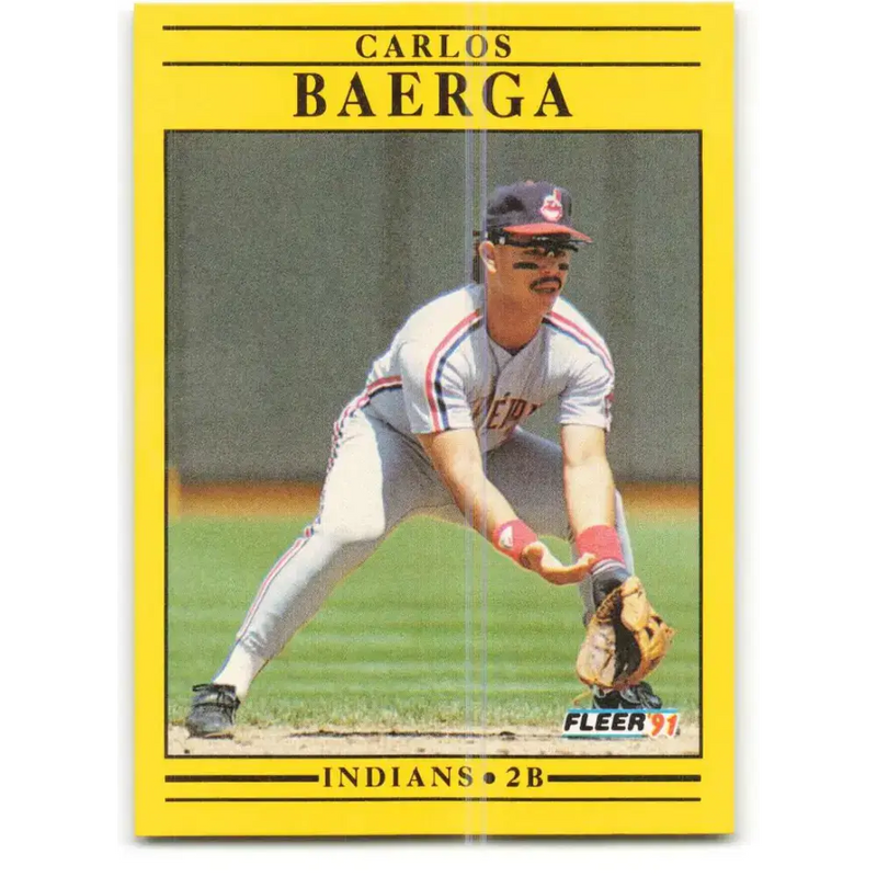 1991 Fleer #360 Carlos Baerga NM-MT Cleveland Indians Baseball Card - Baseball Card Single