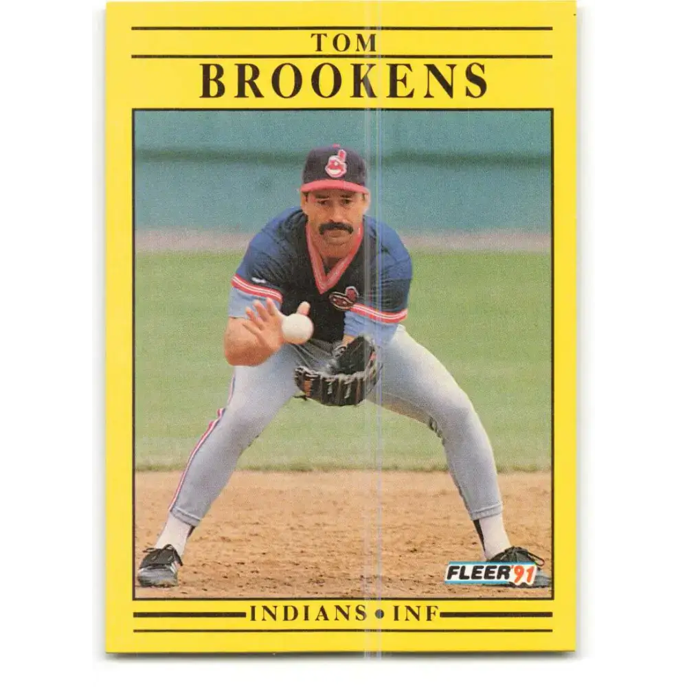 1991 Fleer #362 Tom Brookens NM-MT Cleveland Indians Baseball Card - Baseball Card Single